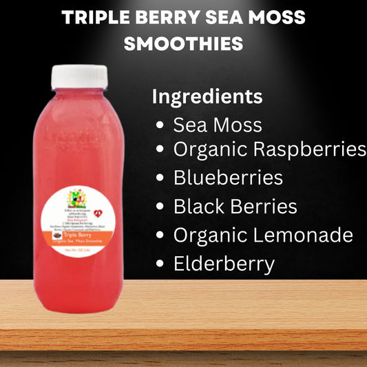 Triple berry sea moss smoothies